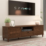 ANJ TV Stand for 75 inch TV, Mid-Century Modern TV Console with Storage Cabinet, Wooden Television Furniture for Living Room, Entertainment Center with Ample Large Storage Space ANJ