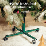 Christmas Tree Stand Base with Wheels Movable Fake Tree Holder for 6ft Artificial Plant Taxi no Tree Collar or Skirt (Green) Tree Nest