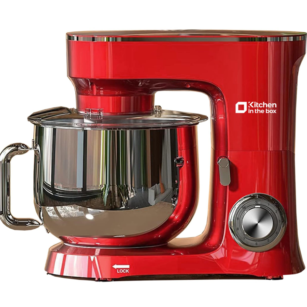Kitchen in the Box Stand Mixer, 900W 8.5 QT Kitchen Electric Mixer, 10-Speed Large Capacity Tilt-head Food Mixer with Dough Hook, Wire Whip, Flat Beater & Splash Guard (Red) Kitchen in the box