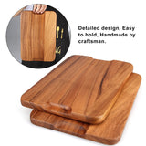 2 Pcs Wooden Rectangle Serving Trays for Ottoman Bar Party Food Tray Large Fruit Rectangular Platter Best Acacia Wood Plates for Decor Cheese Serving Board Snack Tray Charcuterie Boards Serving Dishes Ayiaren