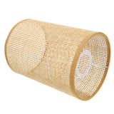 DOITOOL 2Pcs Rattan Drum Lamp Shade Replacement E27/E14 Chandelier Lampshade Natural Woven Cylinder Light Cover Table Lamp Cover for Chandeliers Floor Table Lamps DOITOOL