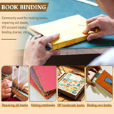 33 Pcs Bookbinding Kits 4 Pcs Bone Folder Paper Creaser Paper Folding Tool Book Binding Supplies with Bookbinding Needle, Waxed Thread, Steel Ruler, Awl for Bookbinding, Paper Card Crafts JUPEAN