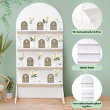 LOYIM 5.9 ft Wooden Arch Party Display 4 Tier Champagne Wall Foldable Treat Wall Display Backdrop Wedding Drink Shelves for Wedding Birthday Event Party Decor LOYIM