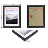 11x14 Wood Picture Frame Back, Display Pictures 8x10 with Mat or 11x14 Without Mat, Arc Ultra Edge Wooden Poster Picture Frames,11x14,Wood,Black,1 Pack Medog