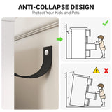 GarveeHome 6 Drawer Dresser, Modern Wooden Dresser with Gold Handles and Storage Space, Chest of Drawers for Bedroom, Hallway, Living Room and Entryway, White GarveeHome