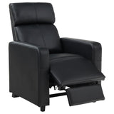 Coaster Home Furnishings - Toohey - Leatherette Upholstered Push Back Recliner Chair with Plush Headrests, Padded Armrests, and Pocket Coil Cushions - Living Room - 30-Inch - Black - 600181 Coaster Fine Furniture