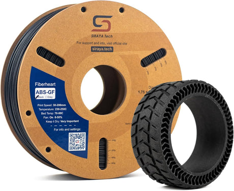 Siraya Tech Fibreheart ABS-GF Premium Glass Fiber 3D Printer Filament - 93°C Heat Resistance, High Durability, Precision Printing - for Automotive & Industrial Applications (1kg, Black) Siraya Tech