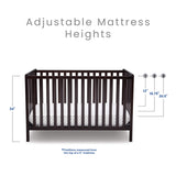 Delta Children Heartland 4-in-1 Convertible Crib - Greenguard Gold Certified, Dark Chocolate Delta Children