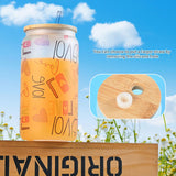 MAFYE Sublimation Glass Blanks With Bamboo Lid, 16OZ Frosted Sublimation Beer Can Glass with Glass Straws Gift Box Mason Jar Cups Mug Travel Tumbler for Beer, Juice, Soda, Iced Coffee, Drinks(8 PACK) MAFYE