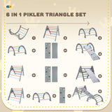 SOKO Pikler Triangle Set - 6 in 1 Pikler Triangle Climber with Ramp Set Foldable Pikler Triangle Climbing Toy, Rock Climbing Ramp, Pikler Arch Climber, Montessori Climbing Set for Children and Kids SOKO