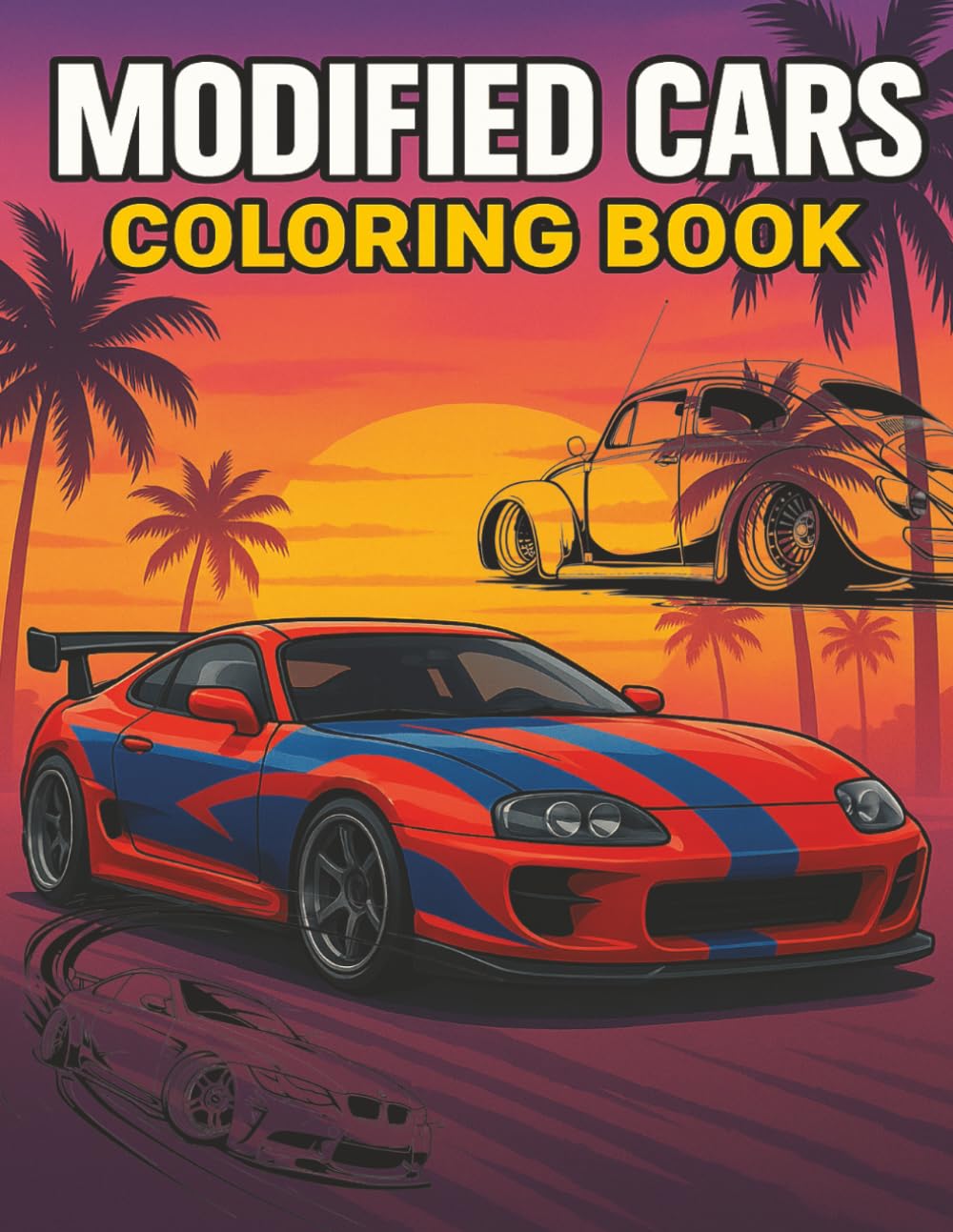 Modified Cars Coloring Book: A High-Octane Coloring Adventure for Car Lovers of All Ages | Large Print (Fast Cars Coloring Book) WoodArtSupply