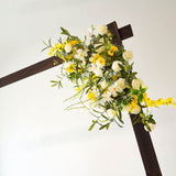 TABLECLOTHSFACTORY 7FT Rustic Square Wedding Arch Wooden Backdrop Stand, Wedding Ceremony Arch - Brown Tableclothsfactory