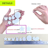 Sublimation Shoes Charm Blanks, 60 Sets Shiny White Glitter Heat Transfer Supplies, Shoe Decorations for DIY Custom Clog Pins Kit, Gifts for Women, Girls, Boys, Men, Toddlers AOUXSEEM