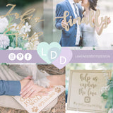 Personalized Large Wedding Wooden Name Sign - Customize with Couples Last Name - 5 Sizes 12,18, 24, 30, 36 inches wide– with MR & MRS, Wedding Generic