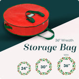 Handy Laundry Christmas Wreath Storage Bag - 2-PACK - Durable, Tarp Material, Zipper, Sturdy Carry Handle, Dust, Pest Protection - Ideal Home, Garage Organization for Holiday Wreath Decorations (36") Handy Laundry