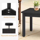 LUE BONA Outdoor Coffee Table Rectangle, HDPS Patio Coffee Tables for Outside, All Weather Patio Coffee Table with Slatted Tabletop for Deck, Garden, Balcony, Indoor or Outdoor Use, Black LUE BONA