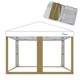 Acepic Gazebo Universal Replacement Mosquito Netting,10' x 10' Outdoor Mesh Netting Screen 4-Panel Sidewall with Zipper for Patio, Canopy, Garden and Backyard,(4PCS Mosquito Net Only,Khaki) Acepic