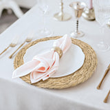 Elcoho 40 Pieces Round Woven Placemats 12 Inch Boho Rattan Placemats Farmhouse Braided Place Mats Woven Plate Chargers Rustic Wicker Table Mats for Dining Table Elcoho