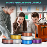 Creality Silk PLA Filament Multicolor, Smooth, Silky 3D Printer Filament 1.75mm, +/-0.02mm, Enhanced Printability, 3D Printing Filament 1KG/2.2lb (Yellow-Blue) Creality