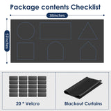 Blackout Curtains for Bedroom, 36" x 57" Temporary Blackout Shades for Windows, Portable Black Out Blinds Screen with 20 Loop & Hook, 100% Black Out Window Cover Film for Baby Nursery Travel RV-Blacks Esteh