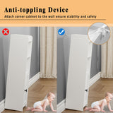 Lomojo Small Bathroom Storage Cabinet Corner, Floor Cabinet with Adjustable Shelves, Freestanding Narrow Bathroom Toilet Paper Organizers for Small Spaces (White) Lomojo