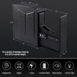 1DOT2 Gun Safe, Biometric Pistol Safe Nightstand, Quick Access Sliding Door Handgun Safes and Gun Lock Box for Home, Car, Truck, Bedside 3-Ways unlock Safe Fingerprint, Digital Key，Interior Lights 1DOT2