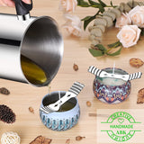 36pcs Metal Candle Wick Holders, 40pcs Candle Wick Stickers Upgraded Candle Wick Centering Devices, Silver Stainless Steel Candle Wick Holder for Candle Making ABK