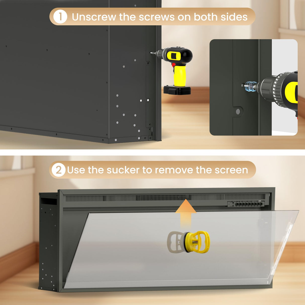 Riseon 36 Inch Electric Fireplace Heater, Recessed in-Wall and Wall-Mounted Linear Heater Fireplace,13 Adjustable Flame Color and 5 Brightness,Touch Screen & Remote Control,1500/750W, Black Riseon