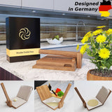 panan Wooden Tortilla Press Mexican Tortillera Presser Made from Natural Food-Grade Acacia Wood - Large Wood Pataconera with 50 Pieces Parchment Paper, Dough Cutter and Recipes eBook (Square 10") panan