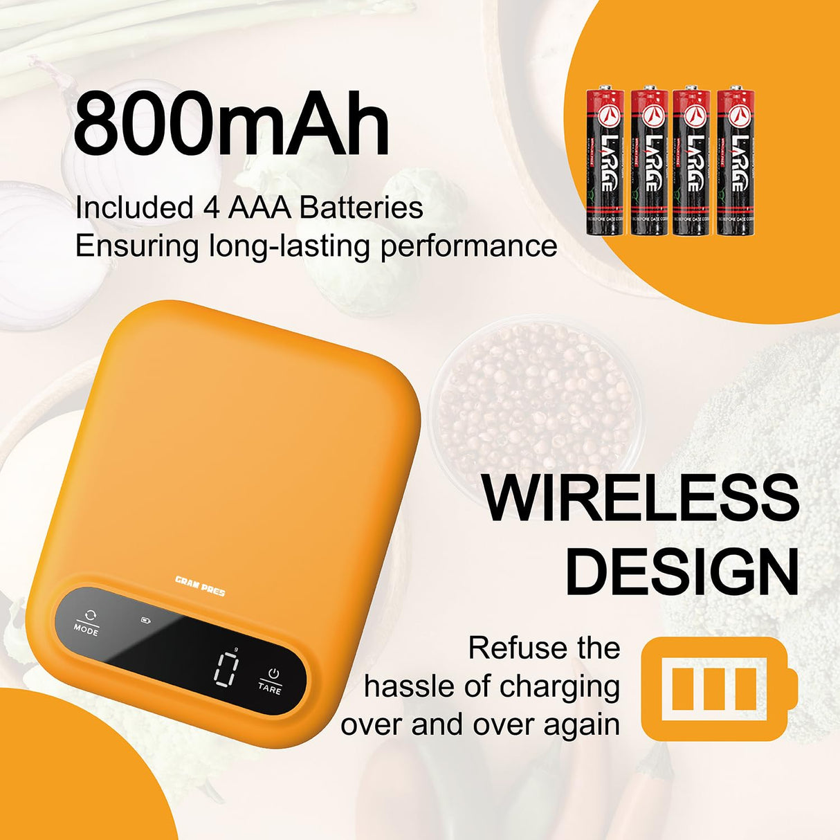 GRAM PRES Digital Food Scale 11lb/0.01oz, Kitchen Scales Digital Weight Grams and Oz for Weight Loss, Baking and Cooking,LED Display GRAM PRES