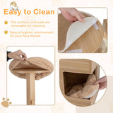 Tangkula Modern Cat Tree, 51 Inch Tall Cat Tower with Solid Wood Post, Curved Plywood Frame, Cat Condo, Perch, Washable Cushions, 4-Layer Cat Activity Center, Cat Tree for Indoor Cats Large Adult Tangkula