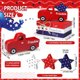 Marsui 5 Pieces Patriotic Table Decorations 4th of July Wood Blocks Let Freedom Ring Centerpieces American Wood Book Stacks for Independence Day Memorial Day Home Indoor Table Topper Tiered Tray Decor Marsui