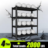 SDXYSTCE 48" W Garage Shelving Heavy Duty, 2000 Lbs Loads Garage Storage Shelves Heavy Duty, Metal Shelving Units and Storage Racks, Industrial Utility Shelf,48" Wx16 Dx63 H, Black SDXYSTCE