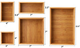 Lawei Set of 5 Bamboo Drawer Organizer Boxes, Desk Storage Box Kit, Drawer Storage Containers Tray Bins for Office, Kitchen, Bedroom, Children Room, Craft, Sewing Lawei