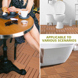 famobay Wood Plastic Composite Patio Deck Tiles,DIY Interlocking Decking Tiles, Floor Tile,Durable, Maintenance,Waterproof,Indoor Outdoor (6, 3D Teak, 12" x 12") famobay