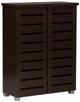 Wholesale Interiors Baxton Studio Adalwin Modern and Contemporary 2-Door Dark Brown Wooden Entryway Shoes Storage Cabinet, SC863522-Wenge Baxton Studio