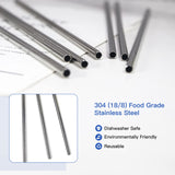 AGH 25-Pack Reusable Stainless Steel Metal Straws & Rubber Bottoms for Sublimation Tumblers 20 oz with 25-Pack Stainless Steel Metal Straws, 25-Pack Straw Cleaner Brush and 25-Pack Silicone Bottoms AGH