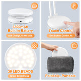 Battery Operated Lamp Rechargeable Lamp Foldable+Portable Light,9 Brightness Dimmable Cordless Lamp Rechargeable Light Wireless Lamp Mini Lamp,Cordless Lamps Rechargeable Cordless Table Lamp USB Light One Fire