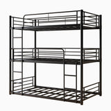 Bellemave Twin Triple Bunk Bed for 3, bunk Bed for 3 Person, 3 bunk beds for Kids/Adults/Teenagers, Black (Non-Removable) Bellemave