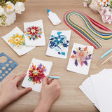 WEBEEDY 20 Sets Paper Quilling Kit for Adults Beginner DIY 5 Styles Flower Greeting Card Making Kit with Instruction Handmade Flower Quilling Card for Birthday,Wedding,Holiday,Mother's Day WEBEEDY