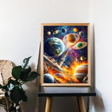Ohhvvow 5D Earth & Planets Diamond Art Kit for Adults, 12x16 Inch Solar System Diamond Painting with Canvas, DIY Full Drill Gem Craft Kits, Home Wall Decor, Gift for Space & Sci-Fi Lovers Ohhvvow