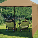 Canopy Sunwall Sidewall Gazebos Tent Waterproof for 10x10ft Pop up Canopy Straight Leg Gazebos Outdoor Instant Canopies 1 Pcs Khaki Canopy Sidewall Only NINAT
