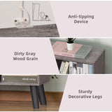 LEYAOYAO 8 Cube Bookshelf,Farmhouse Bookcase with Legs,Modern Dirty Grey Mid-Century Bookshelves,Large 3 Tier Open Storage Organizer Shelf, Retro Wood Display Book Case LEYAOYAO