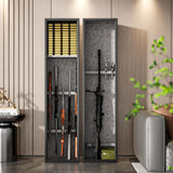 Welfiya 6-8 Gun Safes,Biometric Gun Safe for Pistols with Quick Access,57" Fireproof Cabinet with Adjustable Rack for Home Rifle and Shotguns,Fingerprint/Digital Keypad Lock,Black Welfiya