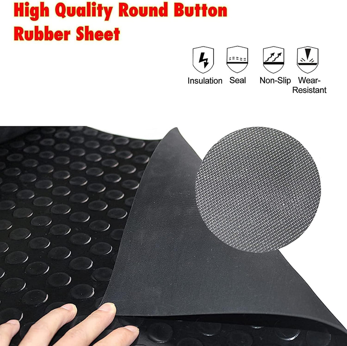 ZERITO Garage Rubber Flooring,4 × 8Ft by 1/8" Heavey Duty Coin-Grip Rubber Flooring Roll,Safety Waterproof Anti Slip Rubber Floor Protector Mat for Workshop,Bench,Cellar,Trailer,Garage,Mews,Cowshed ZERITO