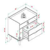 Walker Edison Blythe Mid-Century Modern Tray-Top Storage Nightstand, 25 Inch, Caramel Walker Edison