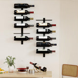 B4Life 12 Bottle Wall Mounted Metal Wine Rack - Heavy Duty Storage Display Holder for Home Bar Wine Cellar B4Life