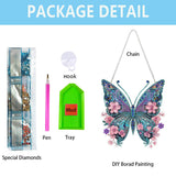 Nivvey DIY Hanging Diamond Art Pendant Painting Kit Butterfly, Special Crystal Gem Craft Painting Kit Ornament, Box Package,9.0x9.8inch Nivvey