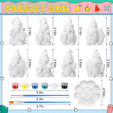 PullCrease 8 Pcs Ready to Paint Your Own Gnome Figurines Unpainted Plaster Crafts with Brush Palette Paint for Boys Adults Girls (Summer), Medium PullCrease