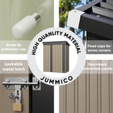 JUMMICO Metal Outdoor Storage Shed 5 x 3 FT Metal Shed with Lockable Door,Waterproof Garden Tool Shed Storage House for Backyard Patio Lawn, Brown JUMMICO